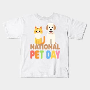 Colorful Companions: National Pet Day Celebration Kids T-Shirt